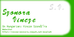 szonora vincze business card